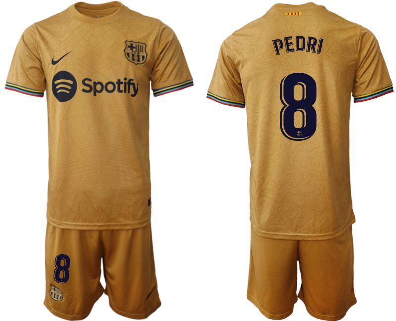 Men 2022-2023 Club Barcelona away yellow #8 Soccer Jerseys